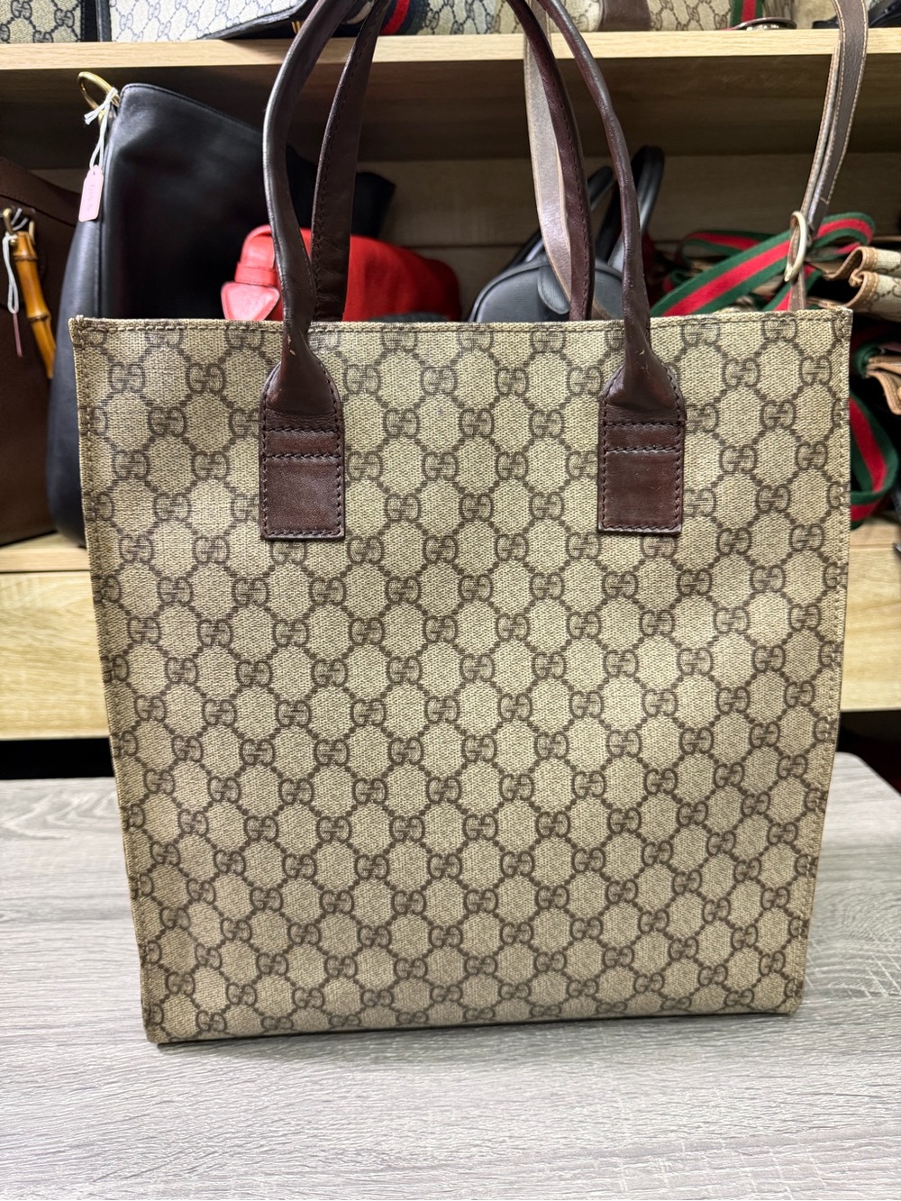 Gucci Vintage GG Monogram Bag Brown